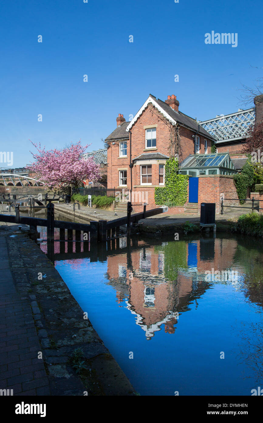 Manchester Castlefield basin area the old lock keepers house, now