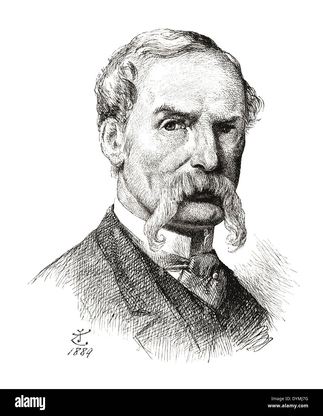 Sir John Tenniel  (1820-1914) British illustrator best know for works in Punch Magazine and Lewis Carroll's Alice in Wonderland Stock Photo