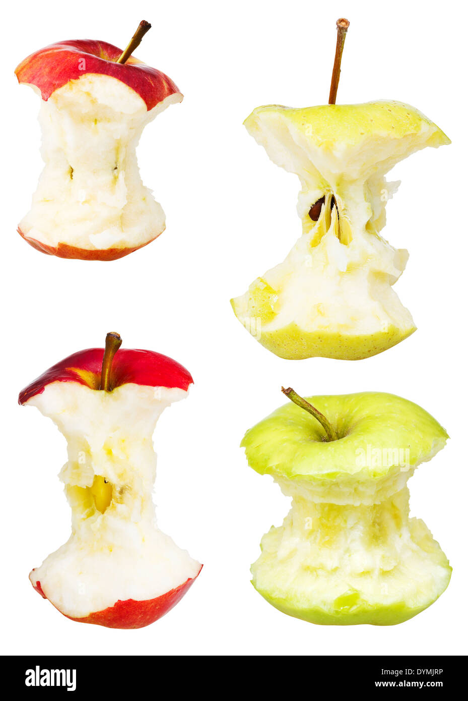 set of apple cores isolated on white background Stock Photo Alamy