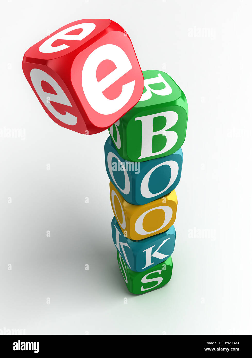 e-books sign 3d colorful block tower on white background Stock Photo ...