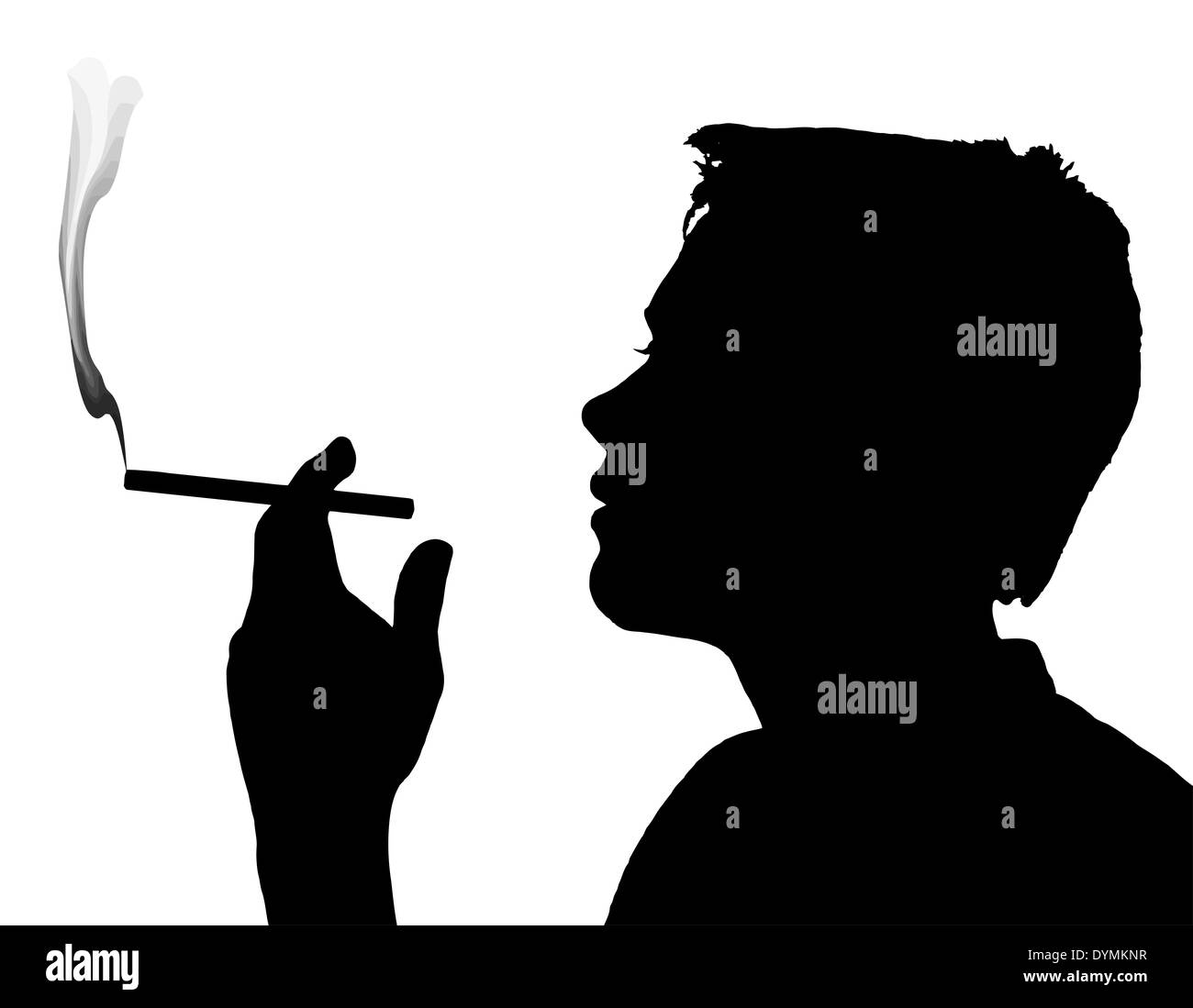 Teen Boy Silhouette Under Aged Smoking Cigarette Stock Photo - Alamy