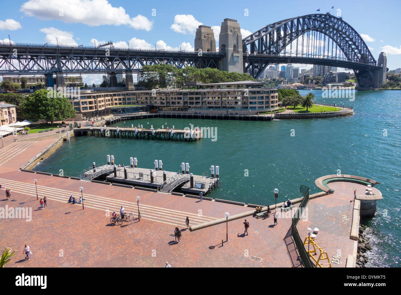 Sydney Australia,West Circular Quay,Sydney Harbour Bridge,harbor,Parramatta River,water,Park Hyatt,hotel,Hickson Road Reserve,AU140308104 Stock Photo