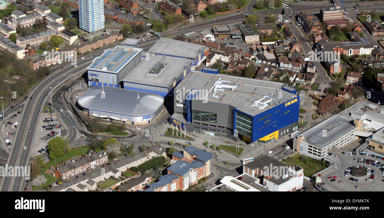 aerial view of Ikea furniture store in Coventry centre Stock Photo
