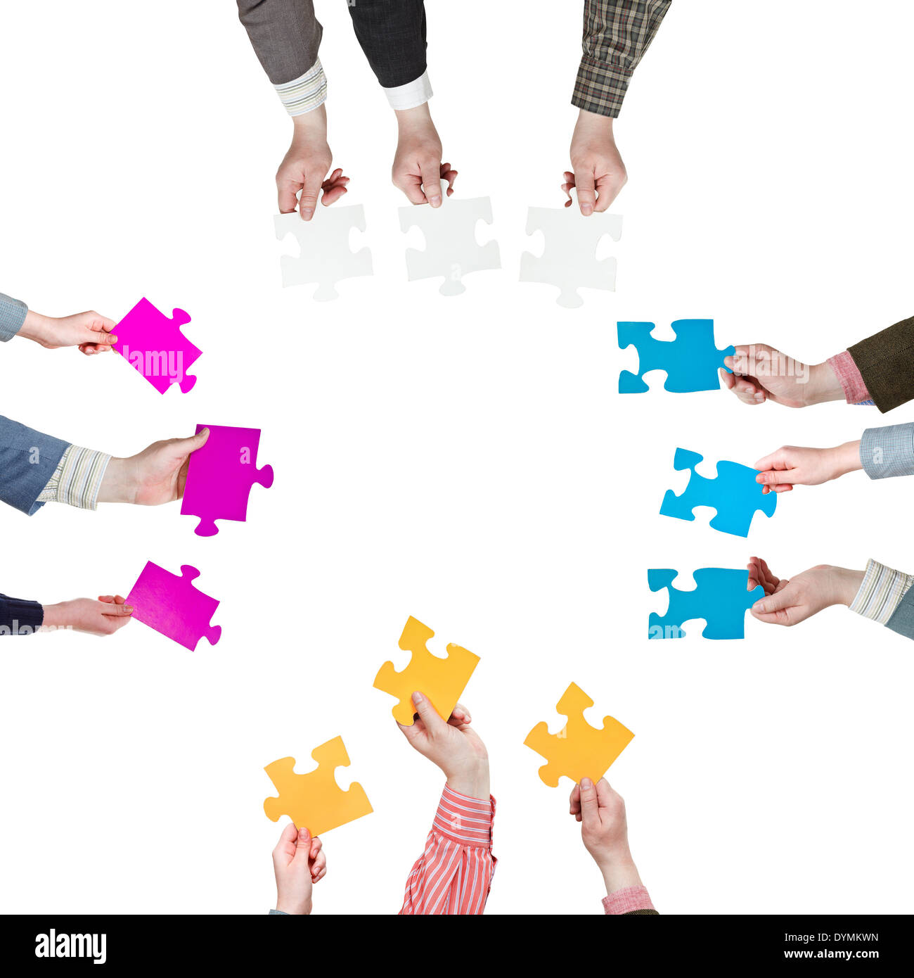 Business People Holding Puzzle Pieces Hi Res Stock Photography And