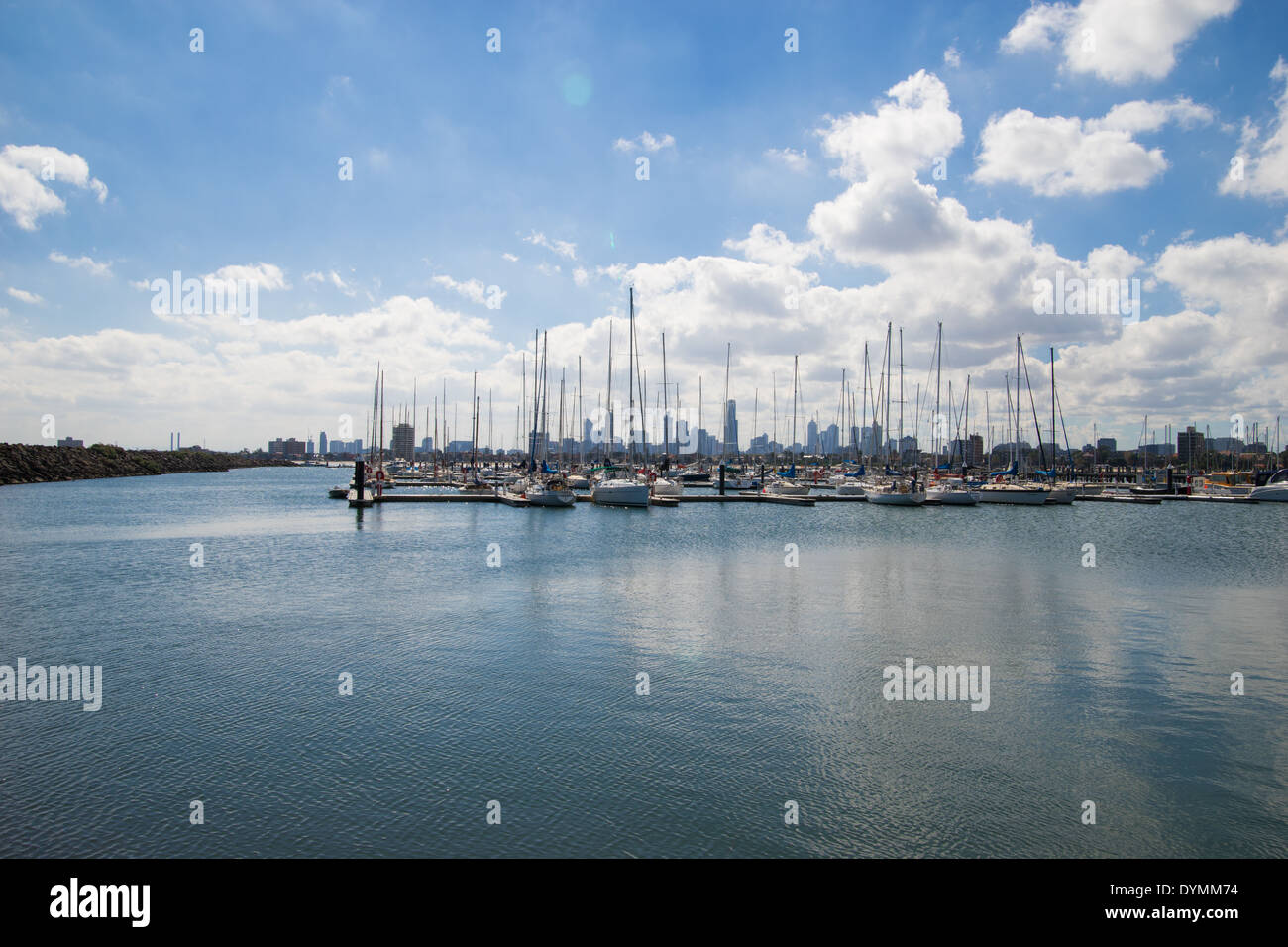 Yatch wharf at St Kilda beach, Melbourne, Victoria, Australia Stock Photo