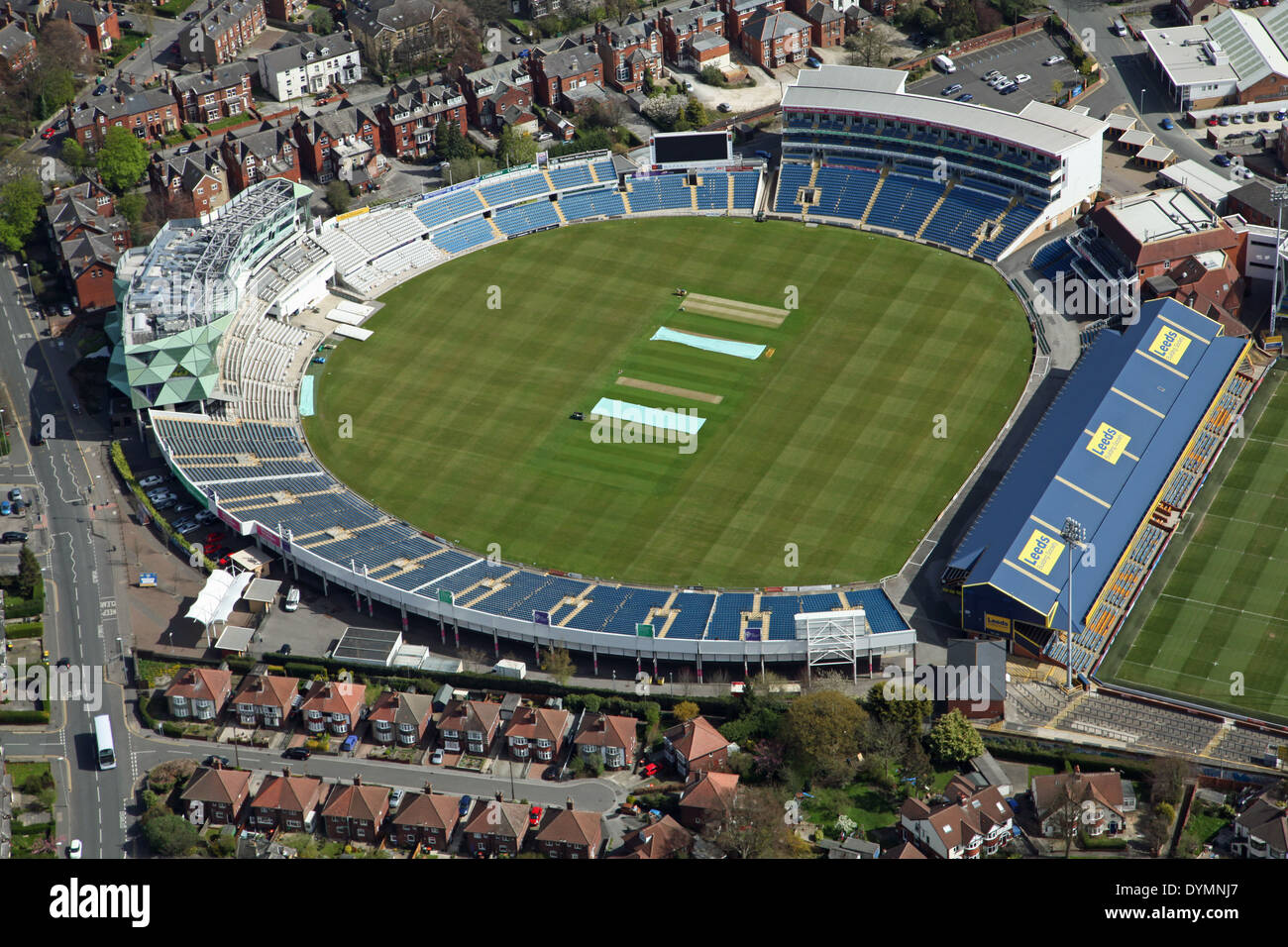 aerial view of Headingley, home of Yorkshire County Cricket, Leeds Stock Photo