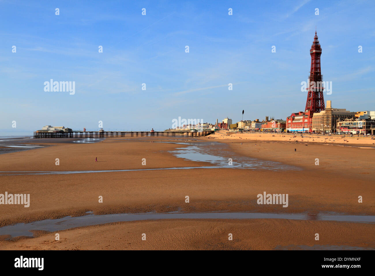 Blackpool Tower, North Pier Beach, promenade and seafront regeneration