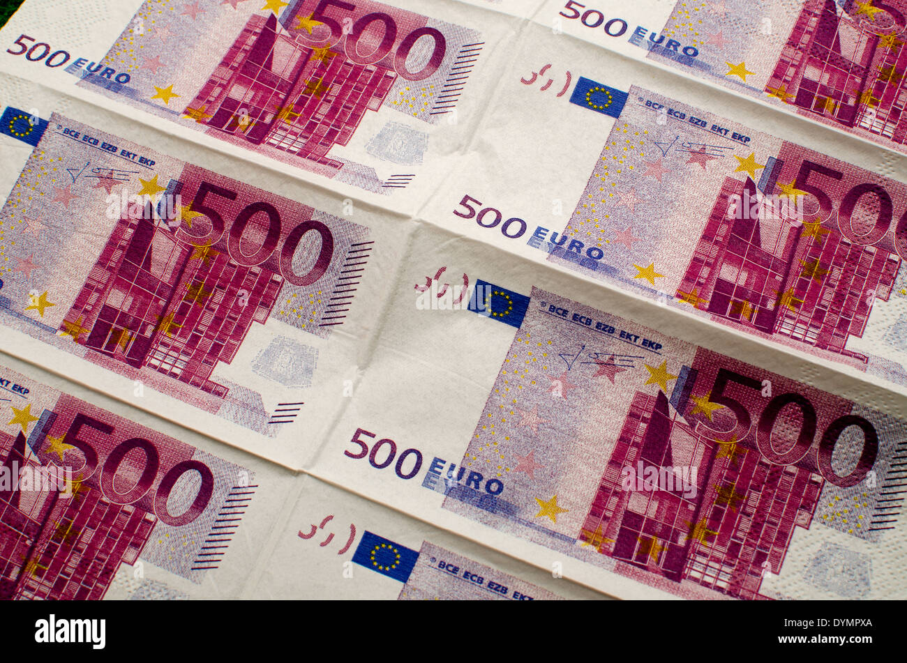 napkins 500 euros Stock Photo