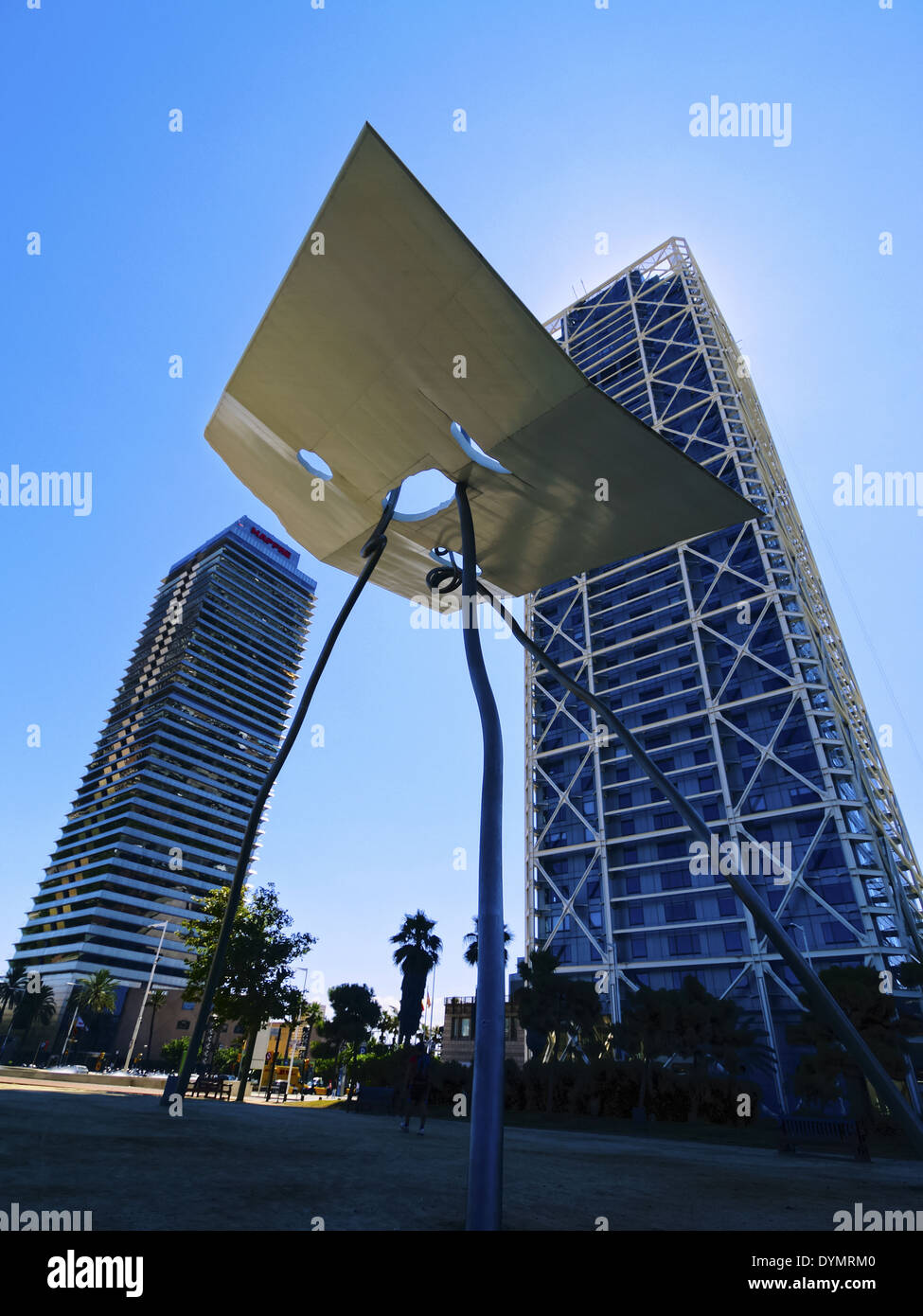 Modern Architecture on Passeig Maritim in Barcelona, Catalonia, Spain Stock Photo