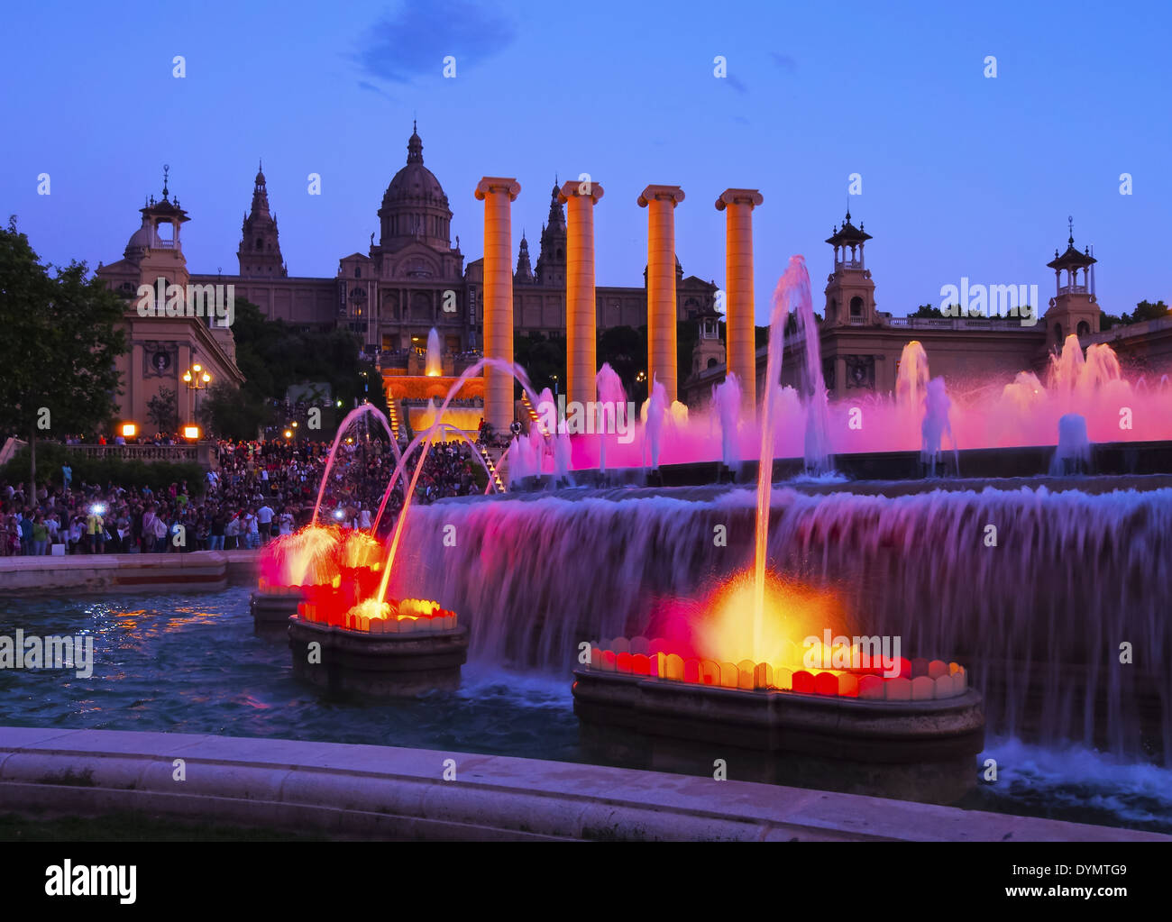 Font Magica de Montjuic - famous fountains in Barcelona, Catalonia, Spain Stock Photo