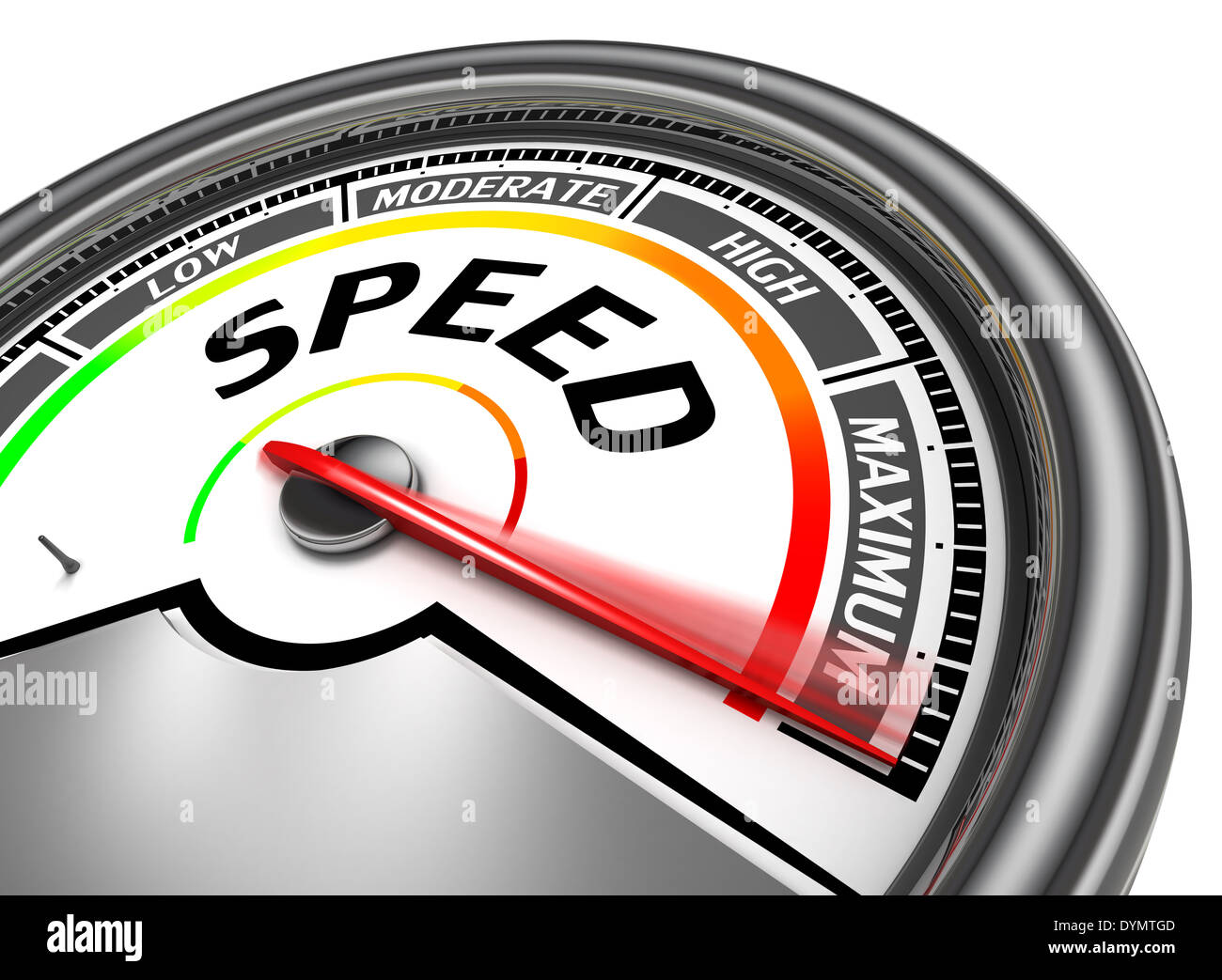 speed conceptual meter indicate maximum, isolated on white background ...