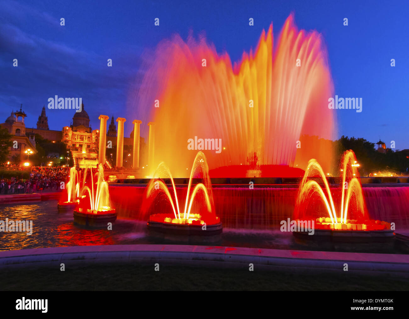 Font Magica de Montjuic famous fountains in Barcelona, Catalonia