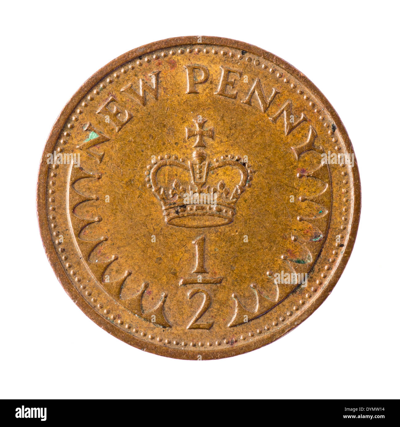 British decimal half new penny coin 1971 Stock Photo