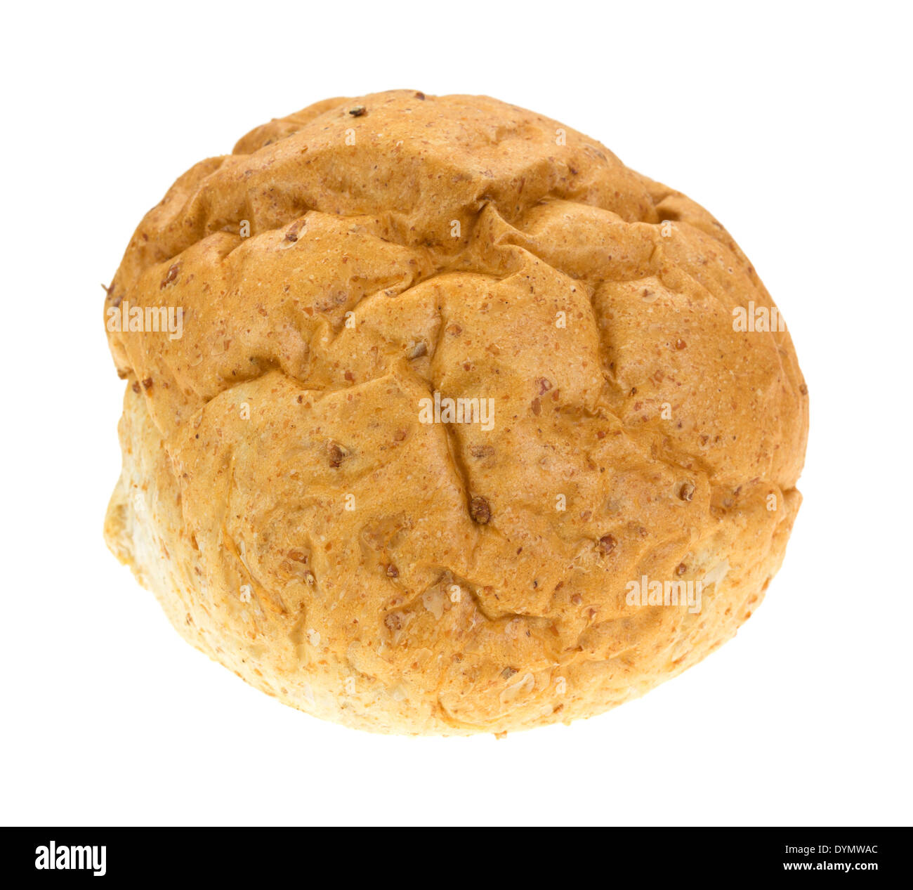 A small whole wheat boule bread on a white background Stock Photo Alamy