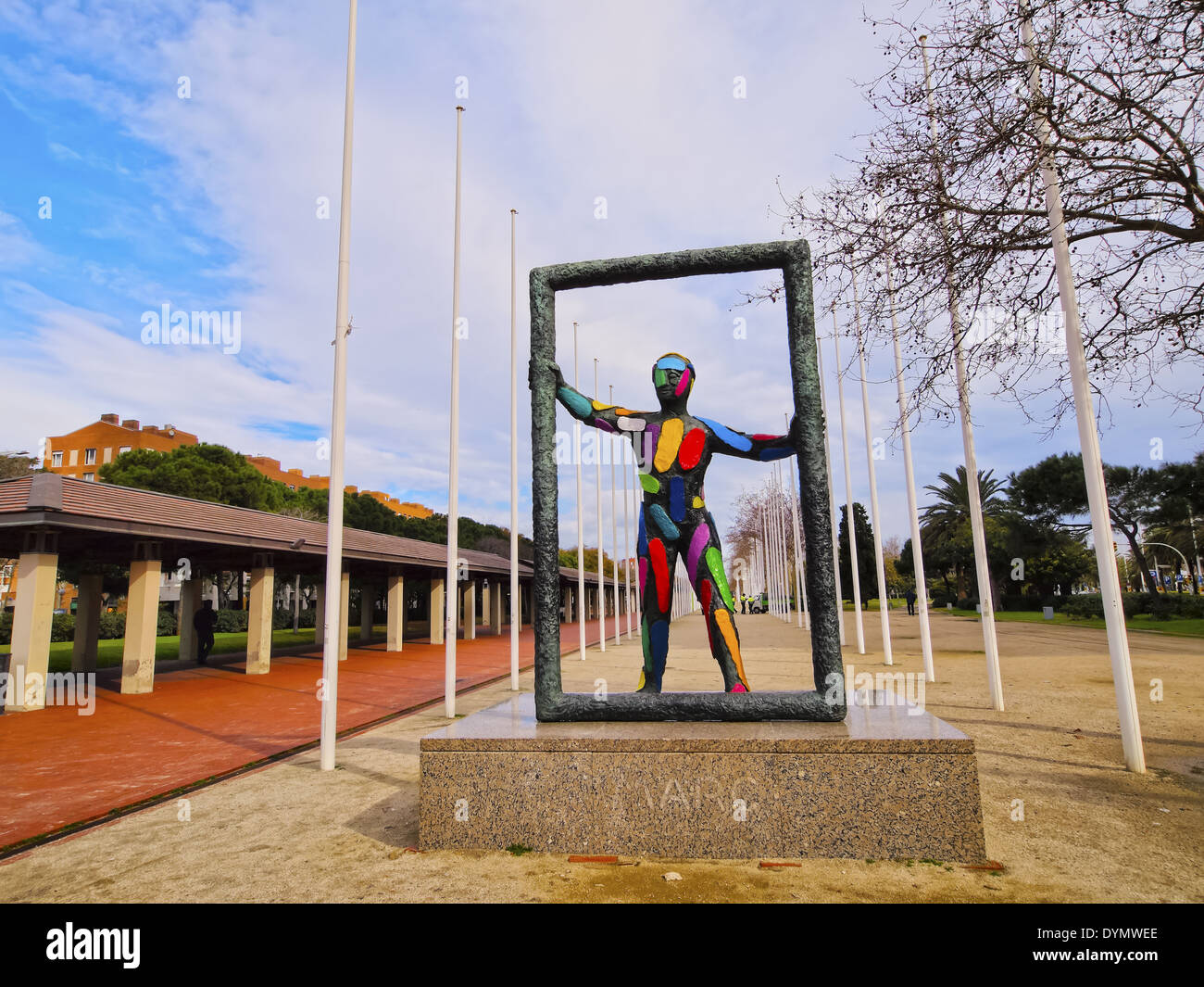 Sculpture in Parc del Port Olimpic in Barcelona, Catalonia, Spain Stock Photo