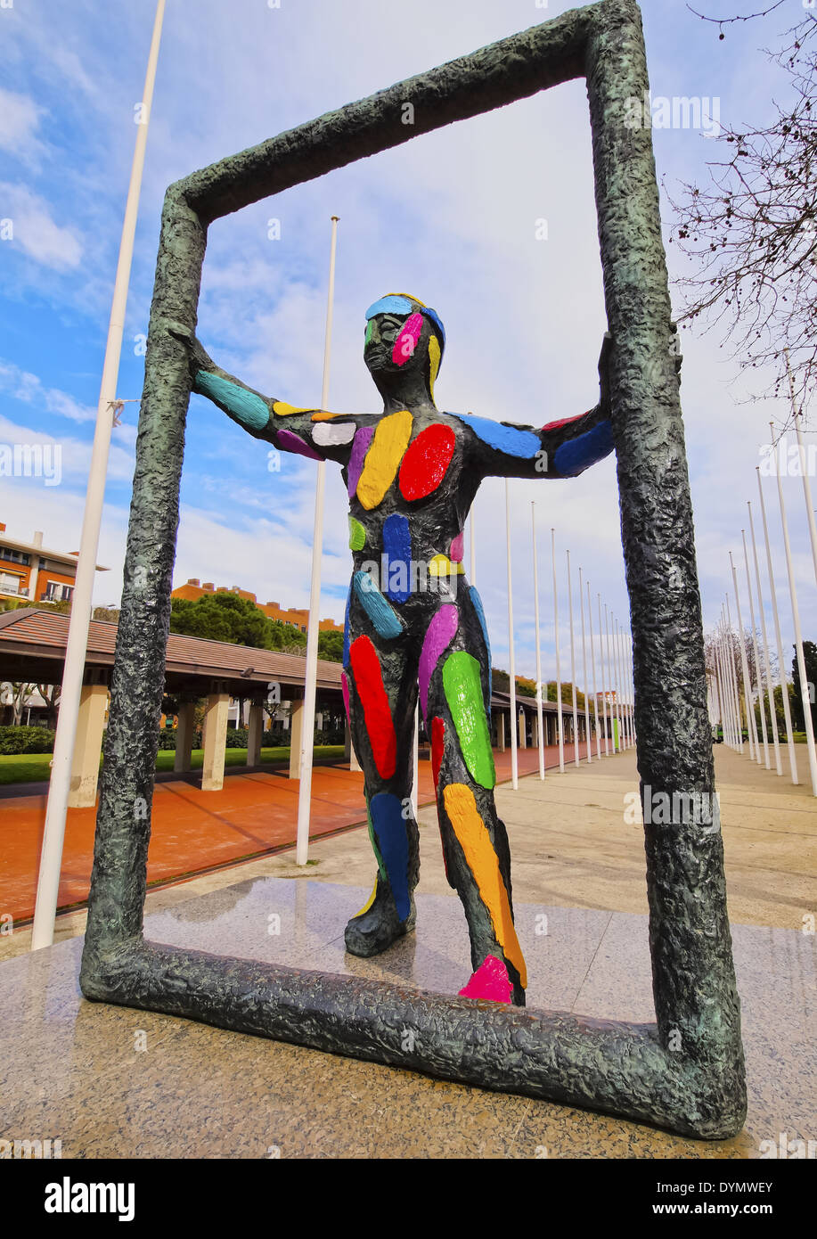 Sculpture in Parc del Port Olimpic in Barcelona, Catalonia, Spain Stock Photo