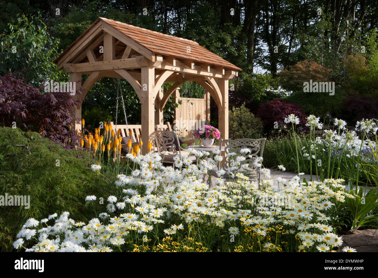 Tatton Park RHS Flower Show 2013 The Water Garden Designed by Harry Levy Sponsored by The Pond Building Company awarded Silver G Stock Photo