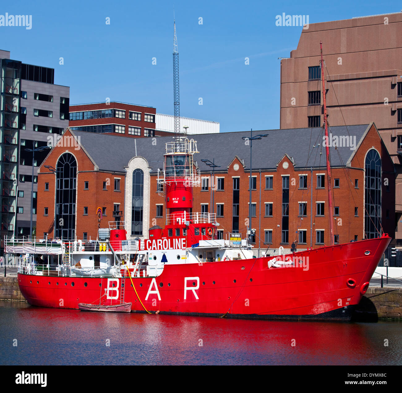The historic Radio Caroline ship docked in Liverpool Stock Photo Alamy