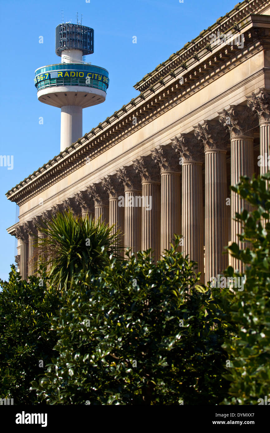 A view of St. George's Hall and Radio City Tower in Liverpool. Stock Photo