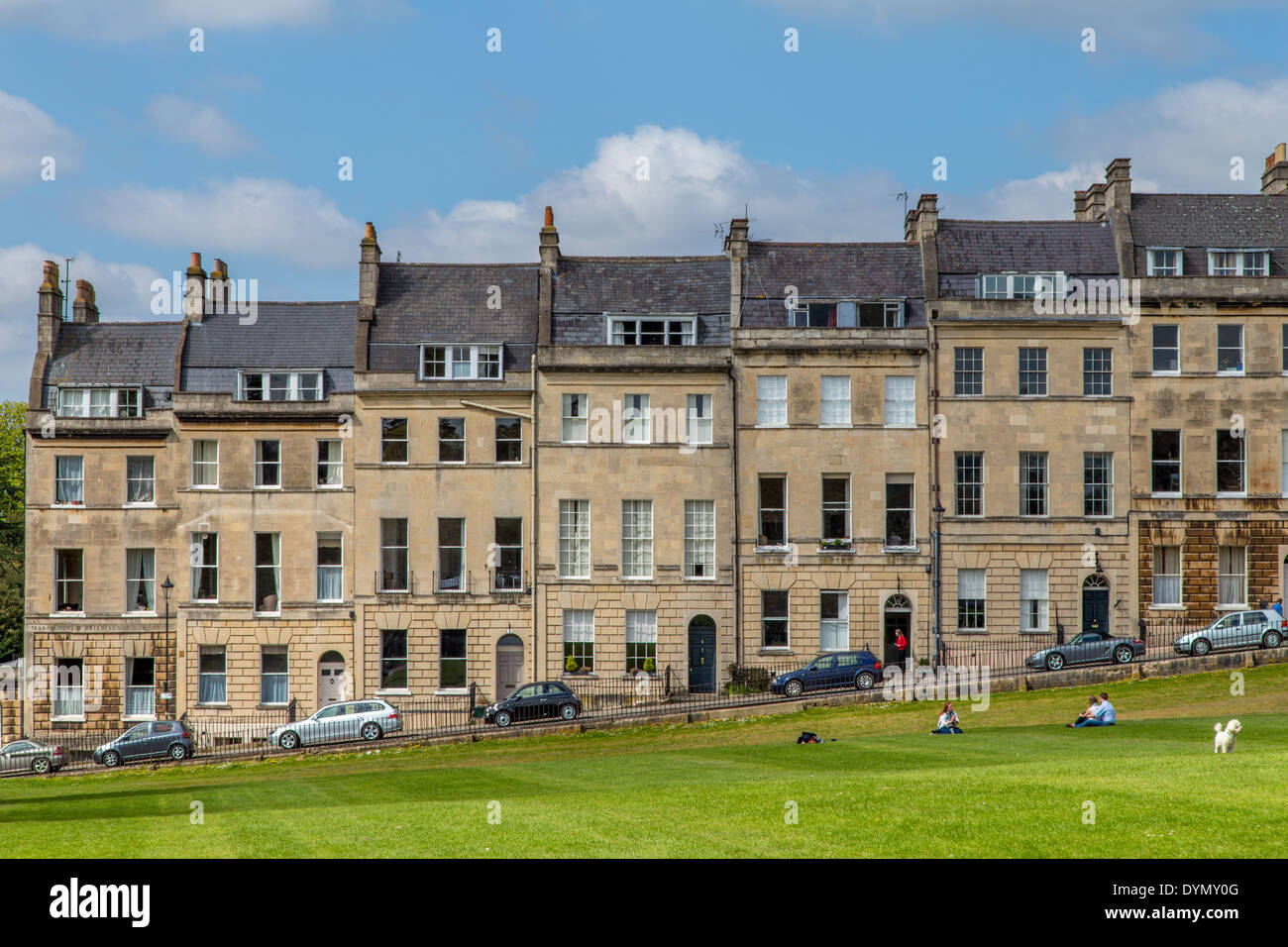 Townhouses next to the Royal Crescent, Bath, Somerset Stock Photo