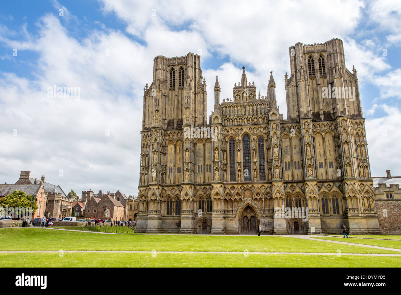 West front of Wells Cathedral, Wells, Somerset Stock Photo