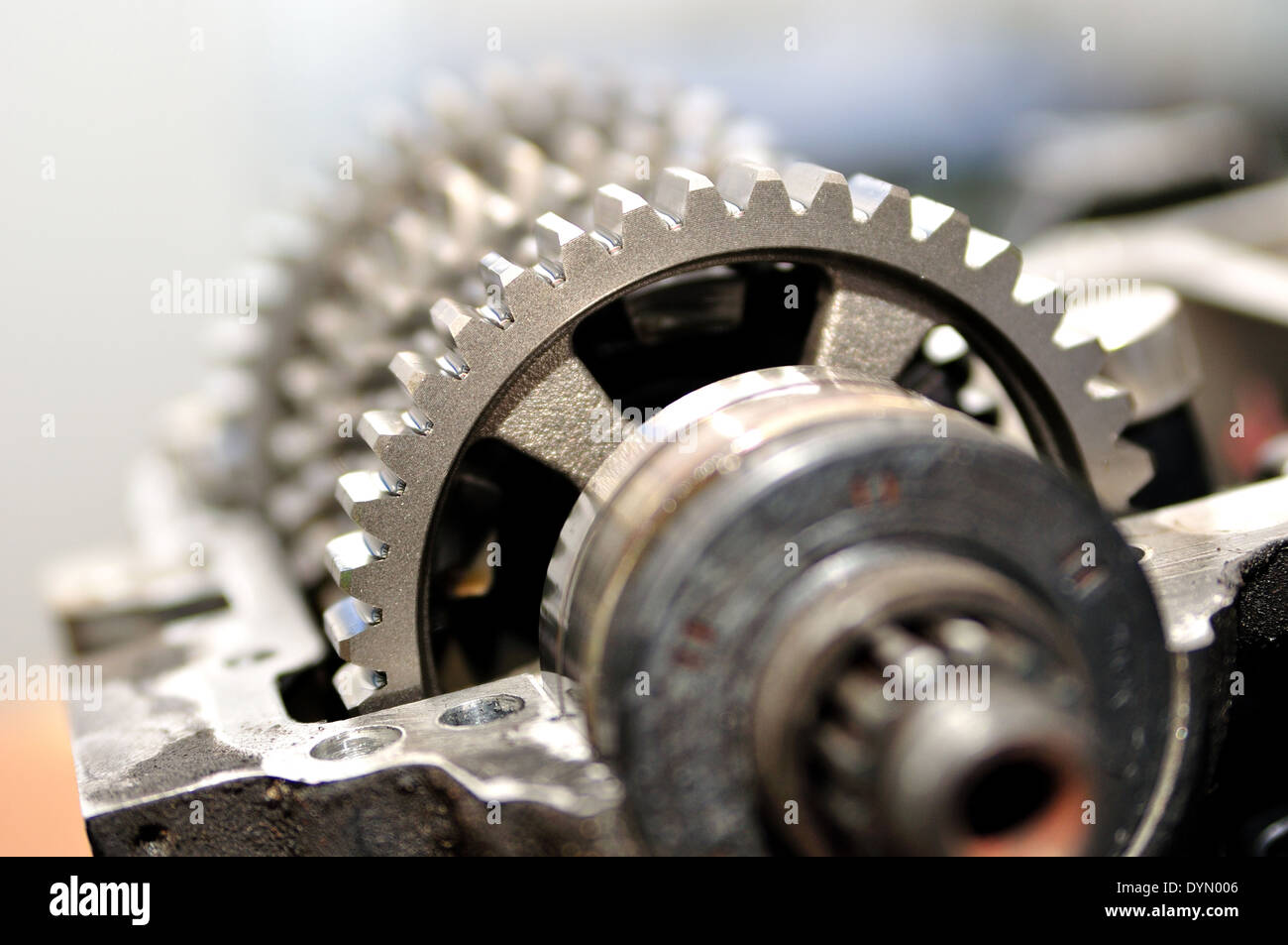 Gears from a motorcycle gearbox Stock Photo Alamy