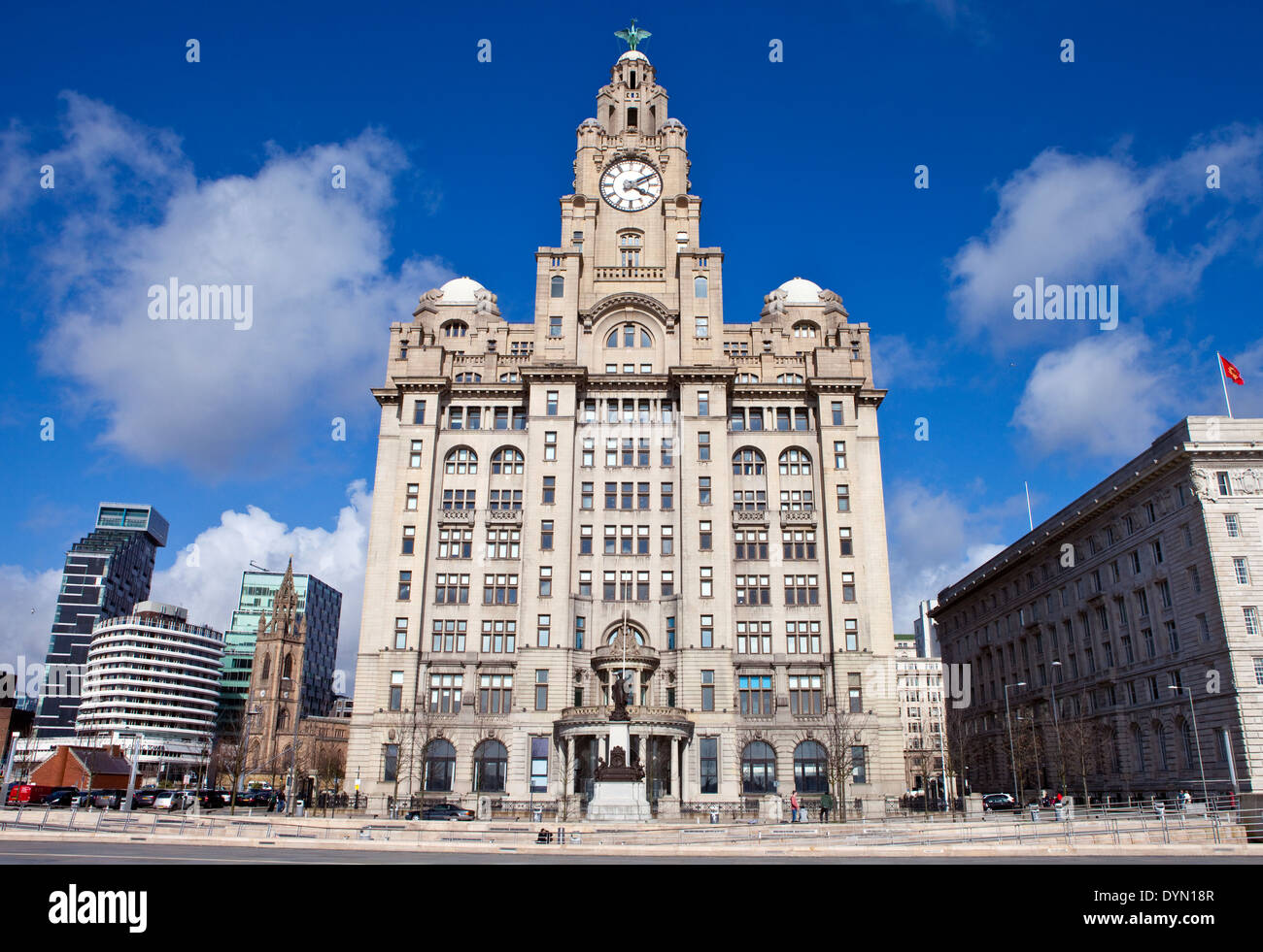 The historic Royal Liver Building in Liverpool, England. Stock Photo