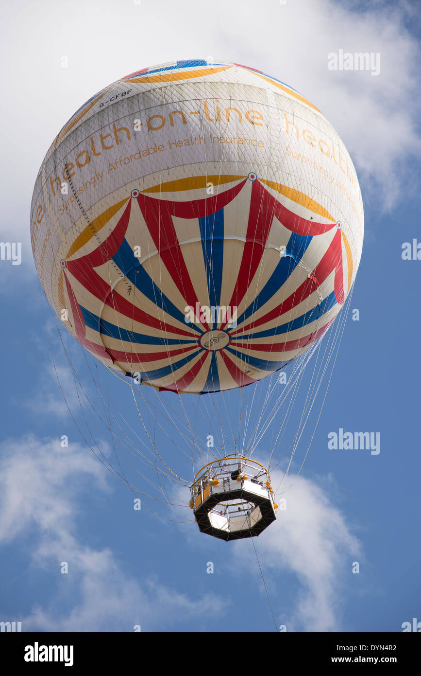 Bournemouth balloon a tourist attraction which is tethered to the ground England UK Stock Photo