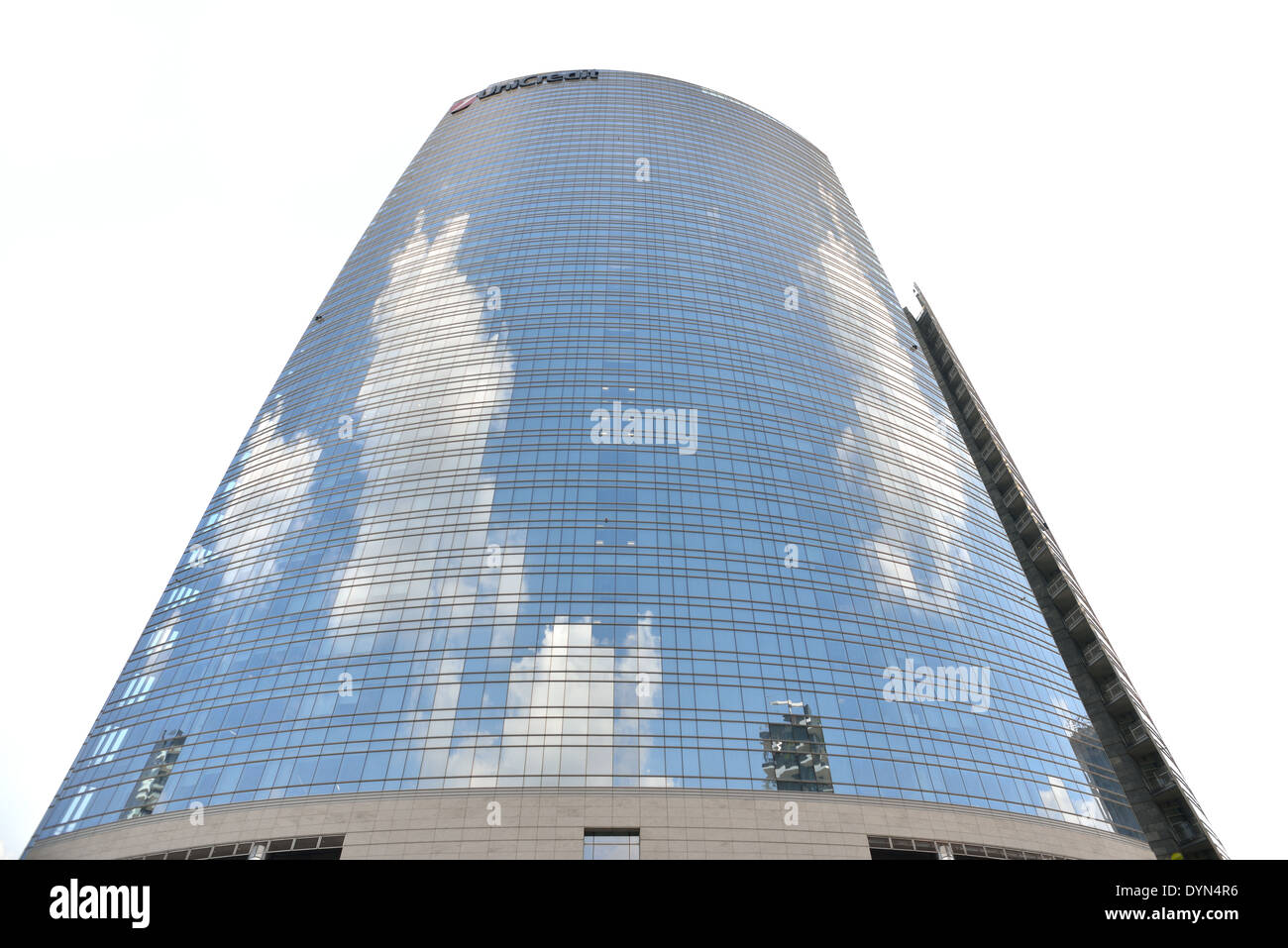 UniCredit Tower, Milan, headquarter of UniCredit Bank ( Sigmund Freud square view). Stock Photo