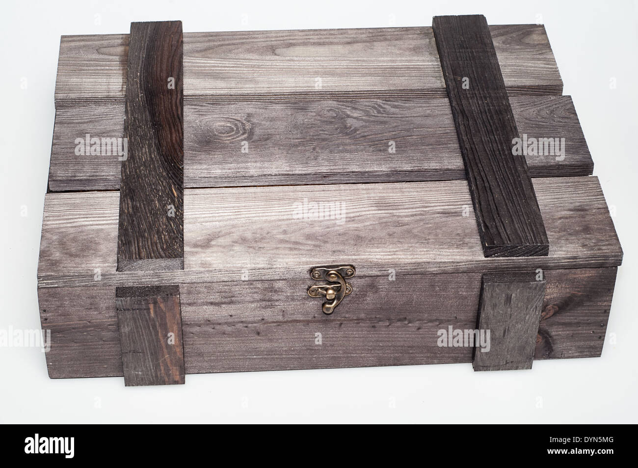 Empty wood gift box Stock Photo