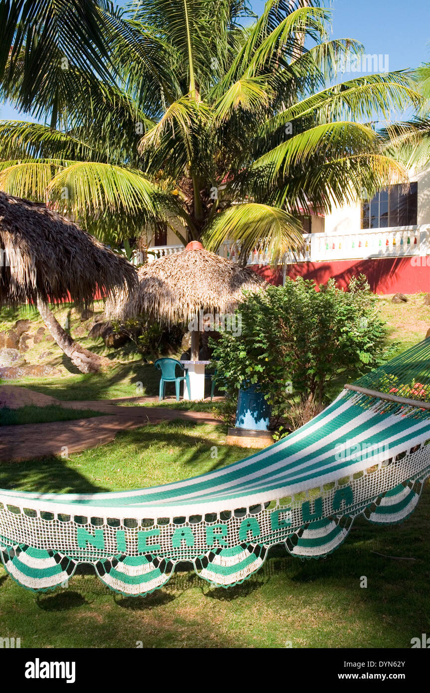 hammock in sun resort Big Corn Island Nicaragua Central America Stock Photo