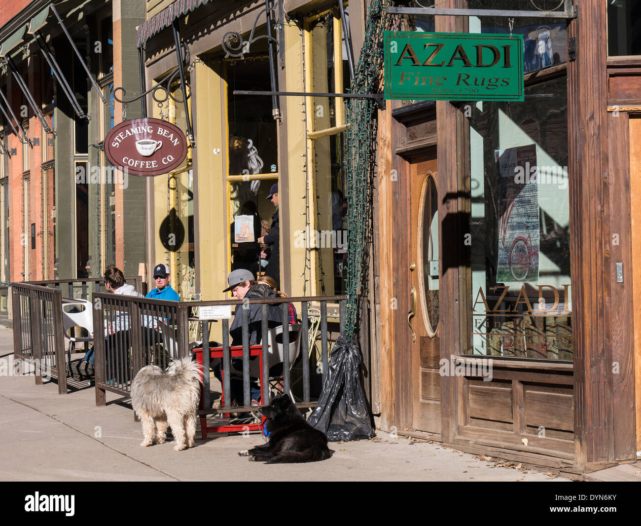 Businesses along Colorado Avenue, Telluride, Colorado. Stock Photo