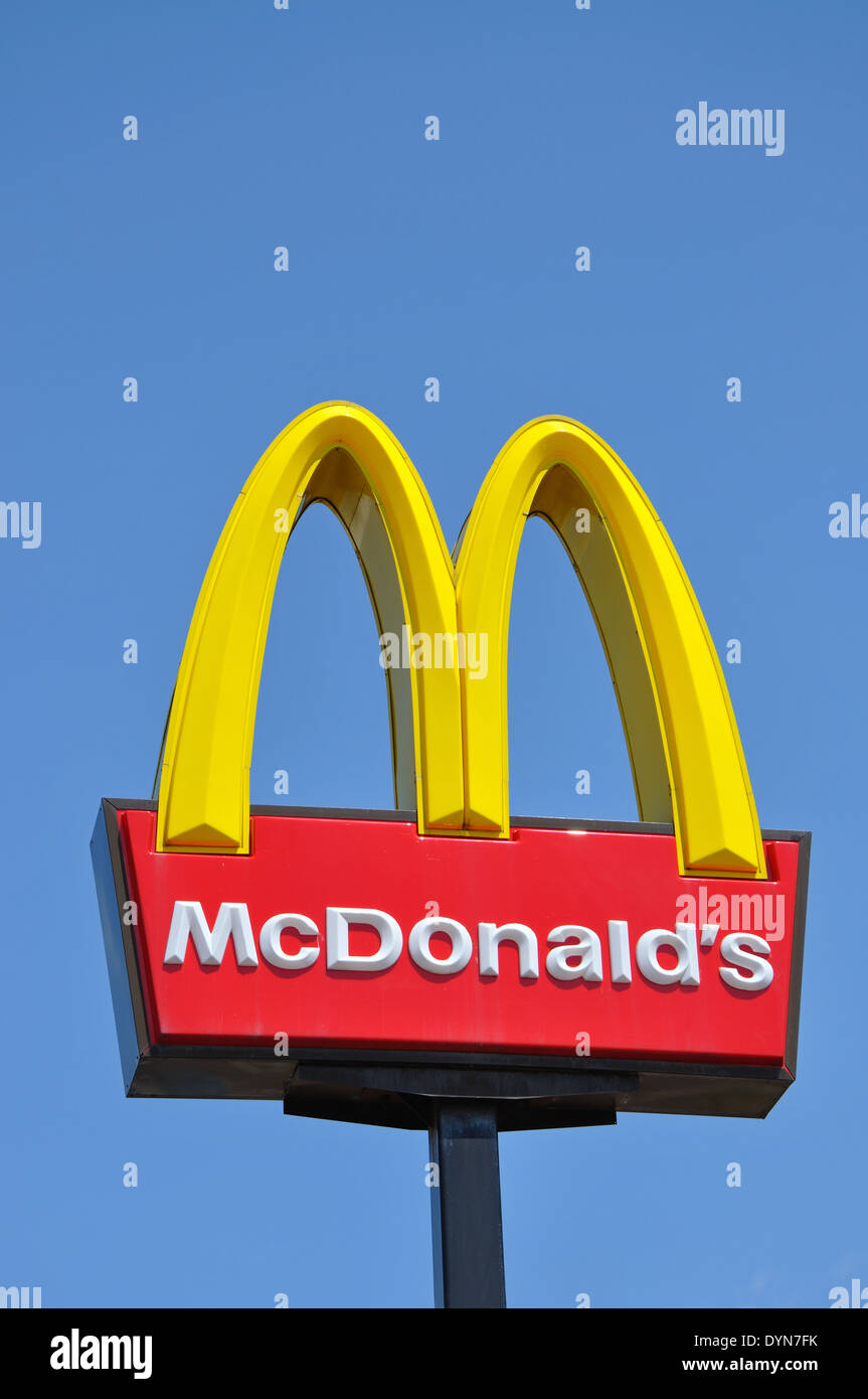 McDonald's sign, England, UK Stock Photo Alamy