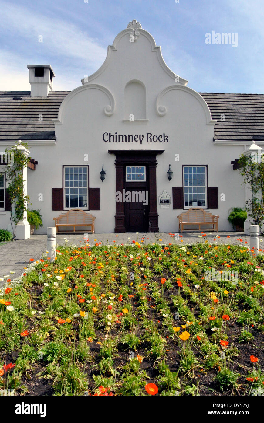 view of the entrance to Chimney Rock Winery and tasting room Stock Photo