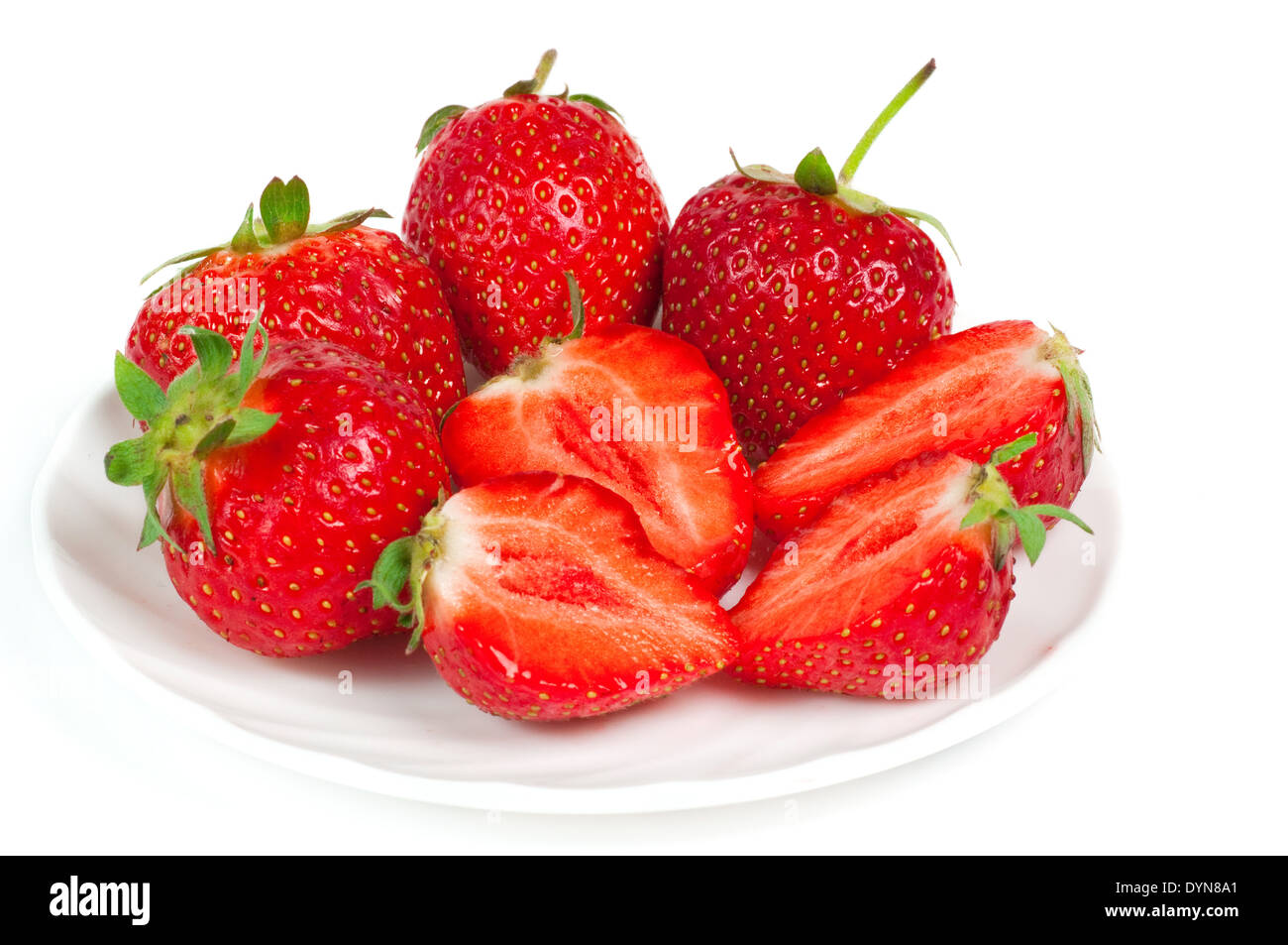 Fresh strawberries in bowl isolated on white background Stock Photo - Alamy