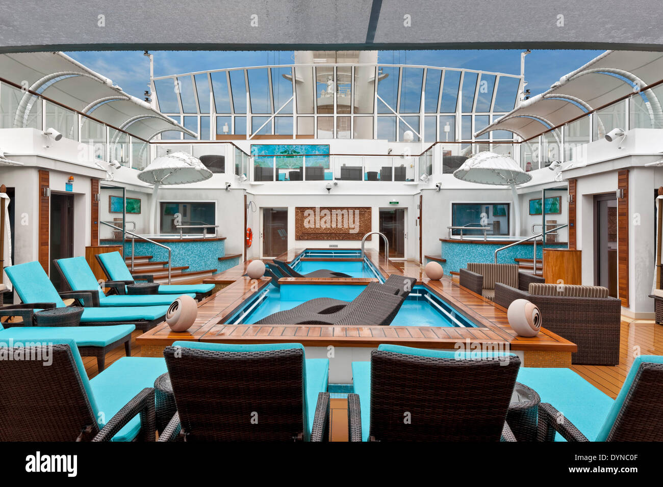 Norwegian Getaway Cruise Ship, Southampton, United Kingdom. Architect: SMC Design, 2014. Stock Photo