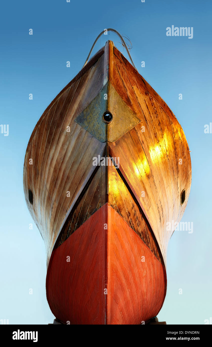 Frontal view of a ship being repaired at the harbour. Denia. Alicante. Spain Stock Photo