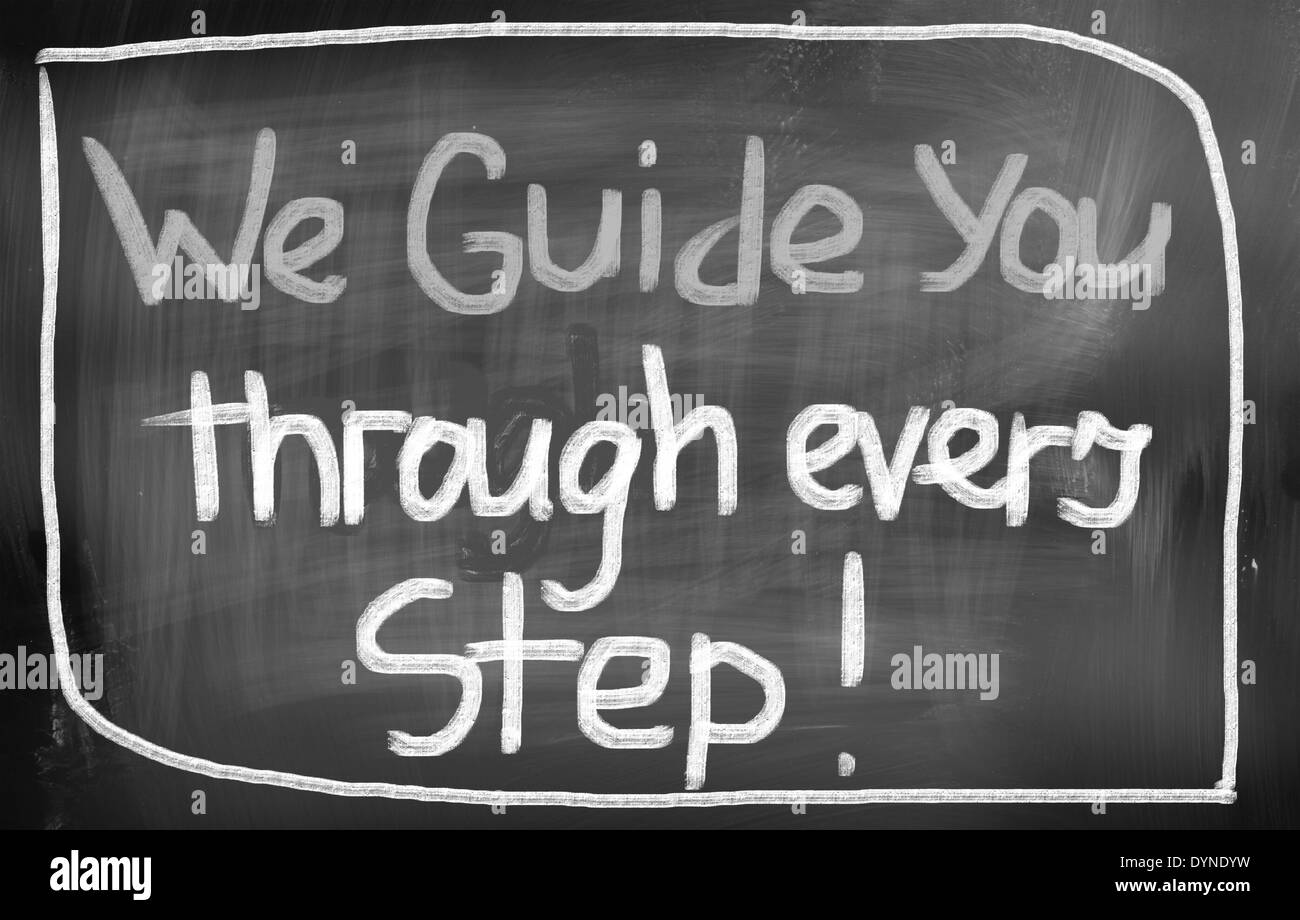 Guide Through Step by step guide Black and White Stock Photos & Images - Alamy