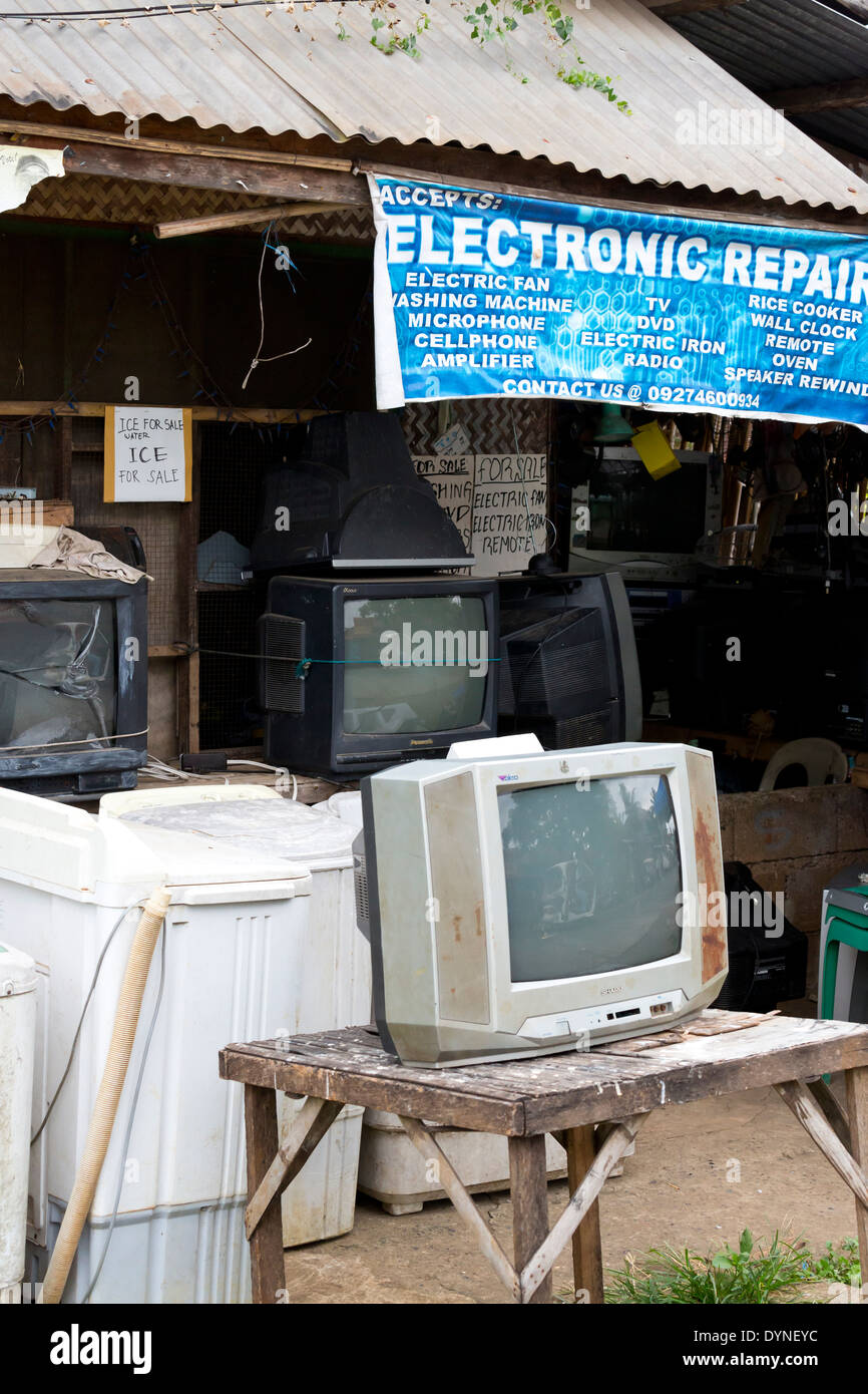 Electronic Repair Shop in Puerto Princesa, Palawan, Philippines Stock Photo