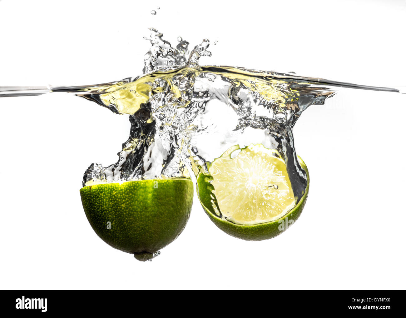 Lime fruit splash Stock Photo