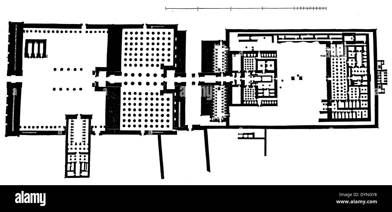 Temple of Karnak ( Lepsius. ) Floor Plan Stock Photo
