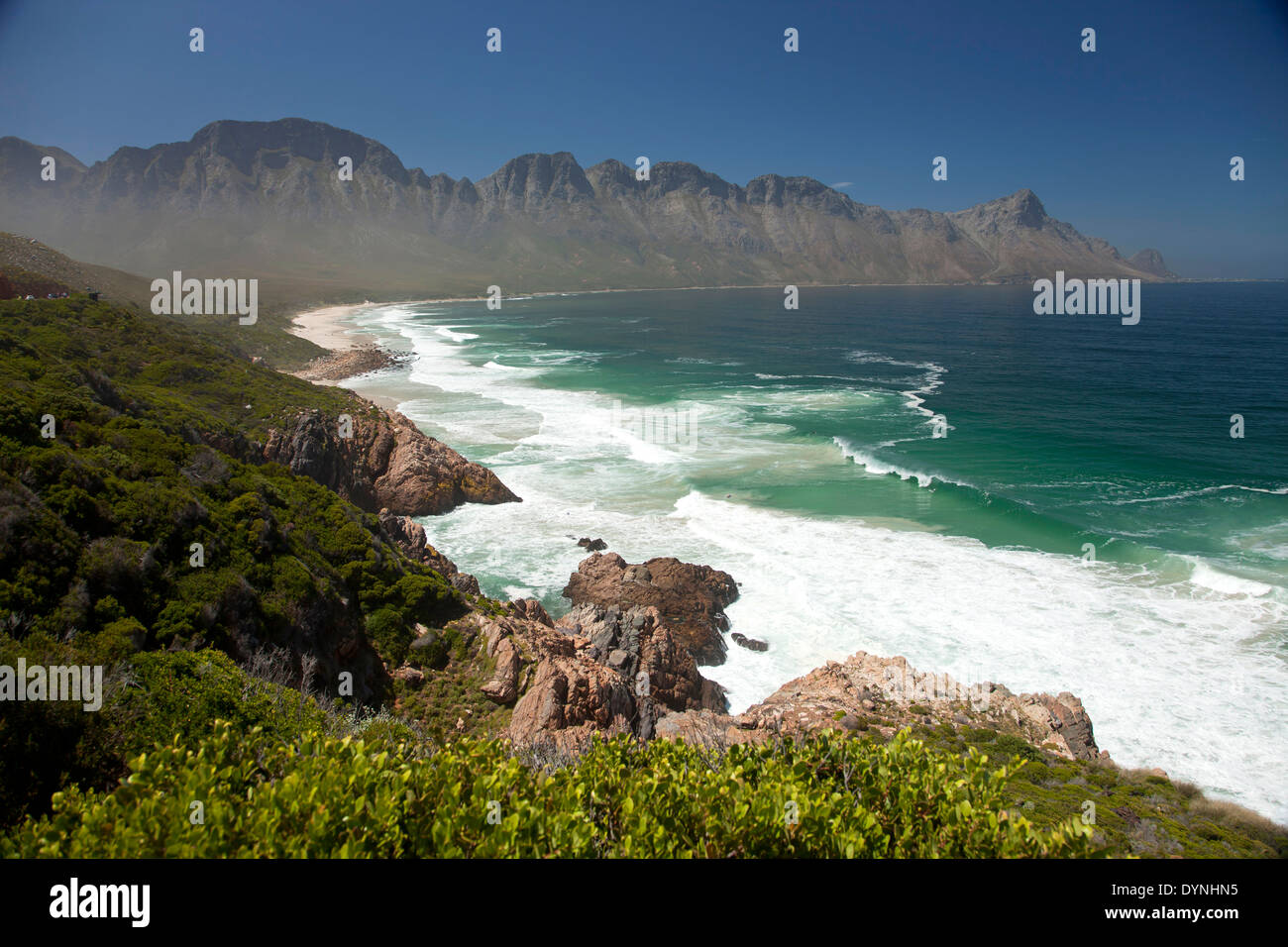 view over the coast near Kogel Bay, Falsebay, Western Cape, South Africa Stock Photo