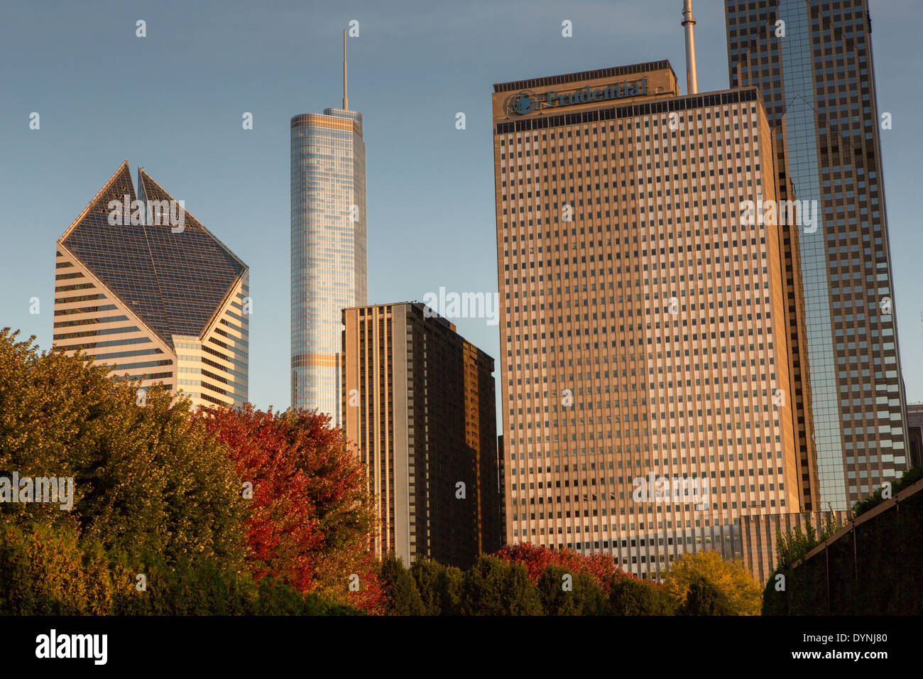 Downtown Michigan Avenue skyline from Millennium Park Chicago, Illinois ...