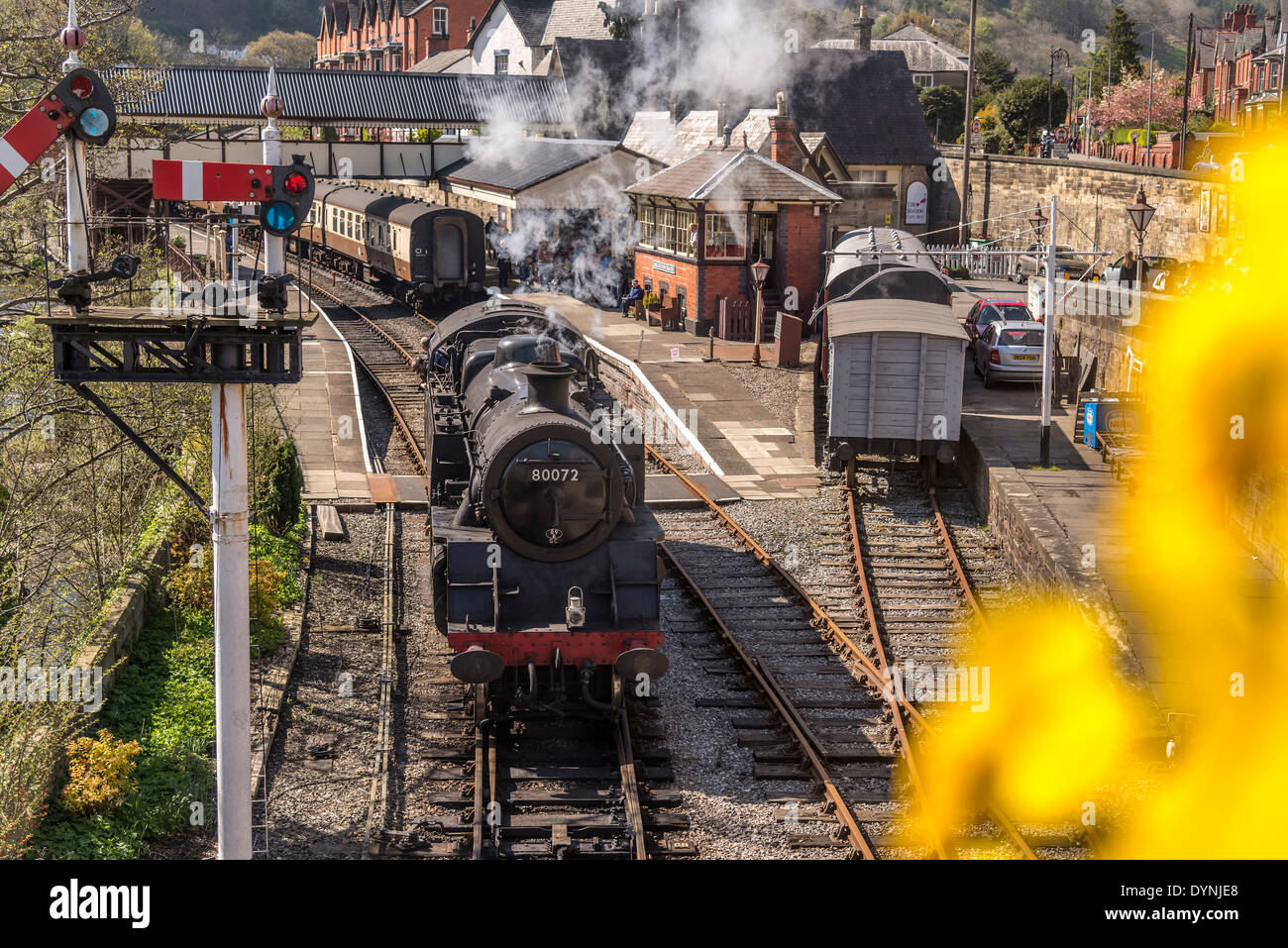 Llangollen station in Denbighshire North Wales on the heritage railway