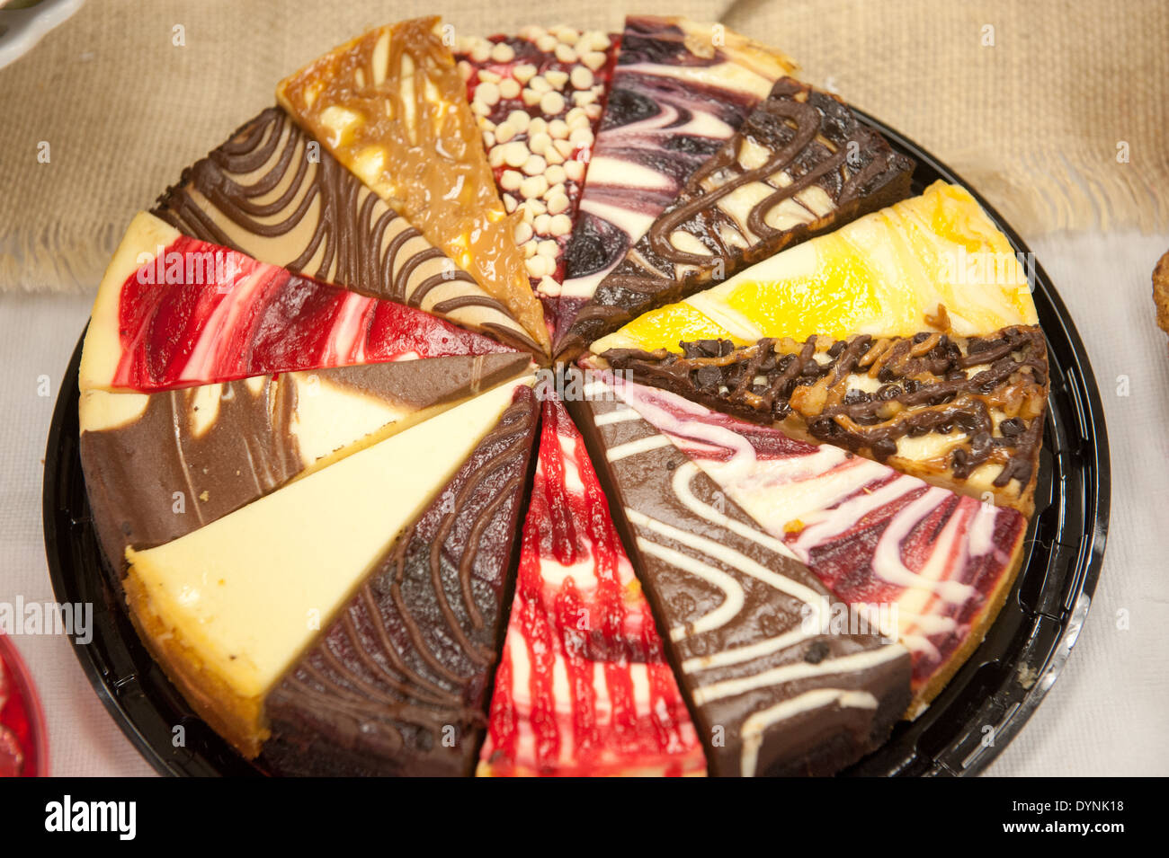 Tray of cheesecake at Holiday Party in College Park, Maryland Stock Photo
