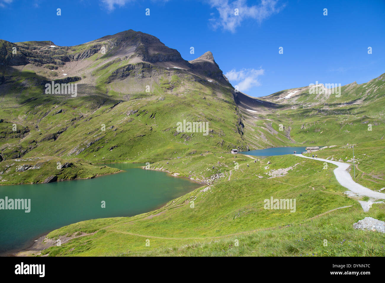 Bachalpsee lakes in Grindelwald, Switzerland. Stock Photo