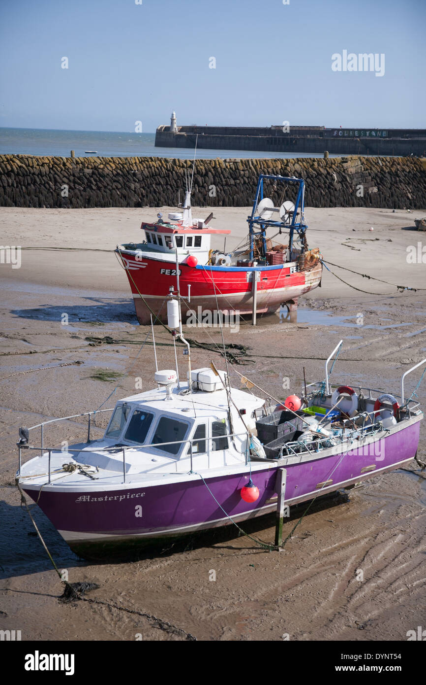 Folkestone Harbour in Kent seaside UK Stock Photo