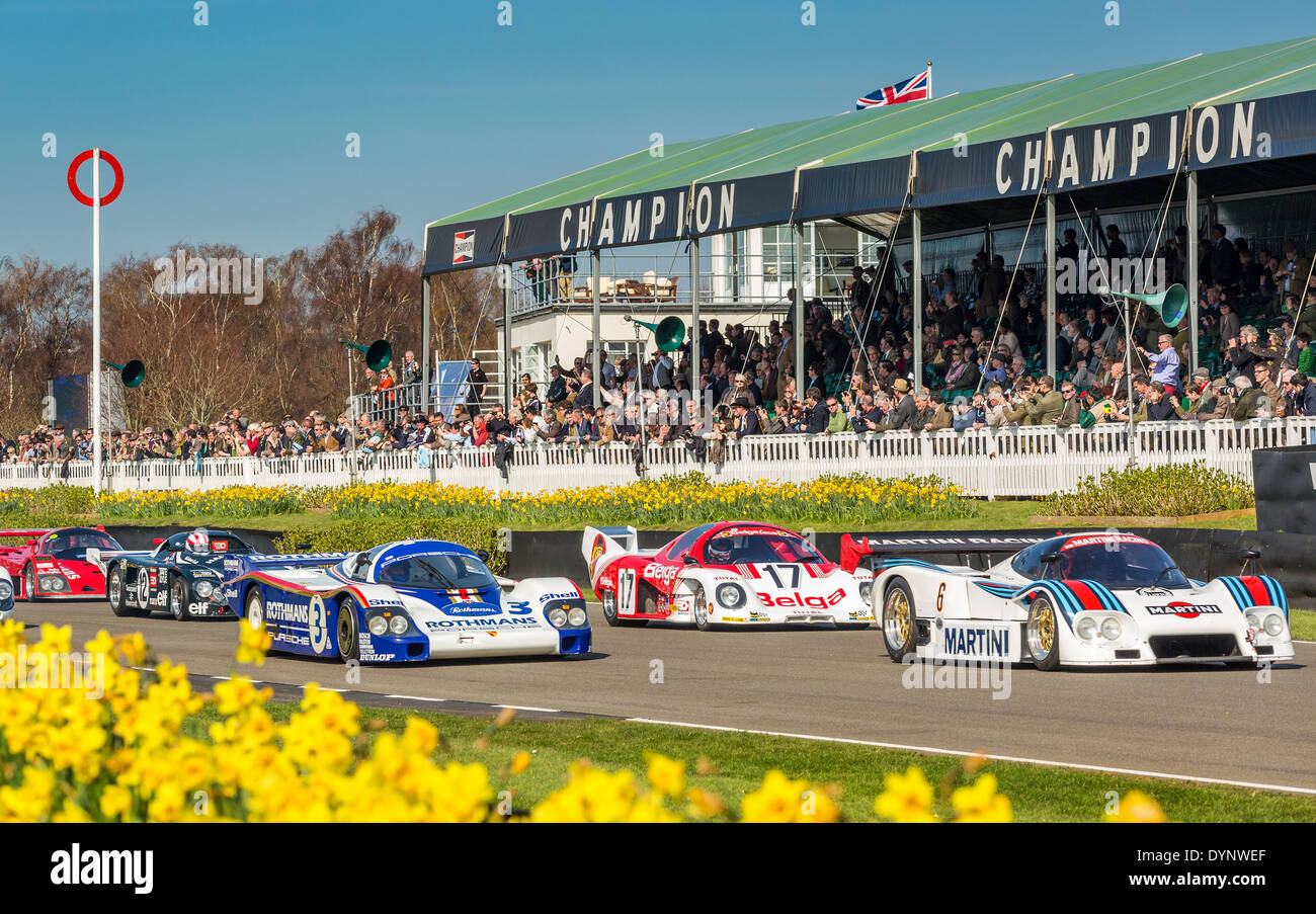 Le Mans Low-Drag endurance racers at the 72nd Goodwood Members meeting, Sussex, UK. Stock Photo