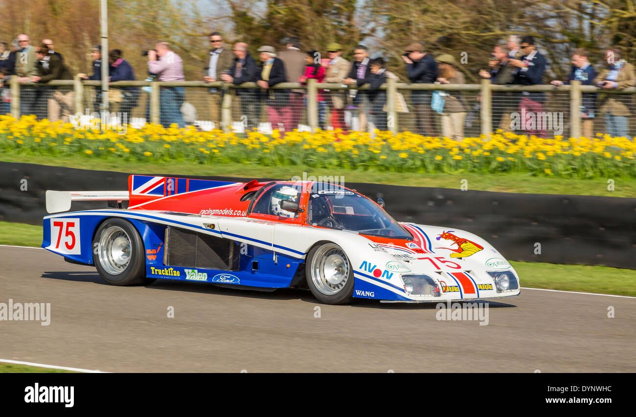 1984 Gebhardt ADA JC843 with driver Duncan McKay, low-drag Le Mans car, 72nd Goodwood Members meeting, Sussex, UK Stock Photo