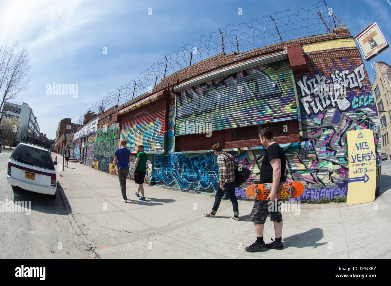 A mural seen in the Bushwick neighborhood of Brooklyn in New York Stock Photo
